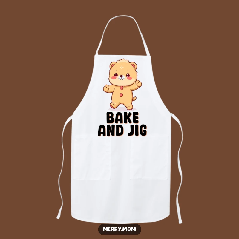 Funny Gingerbread Animal Apron: Fluffy Jig Kitchen Fun, Holiday Chef Gift