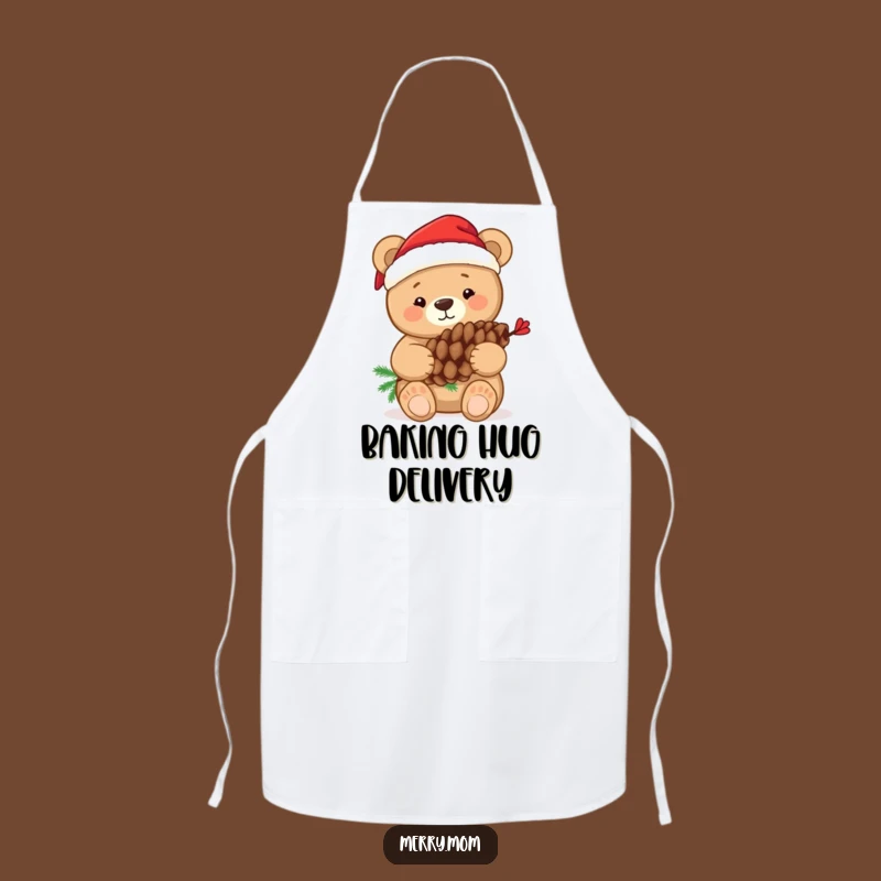 Funny Bear Santa Hat Apron: Cook Up Holiday Magic with Festive Flair