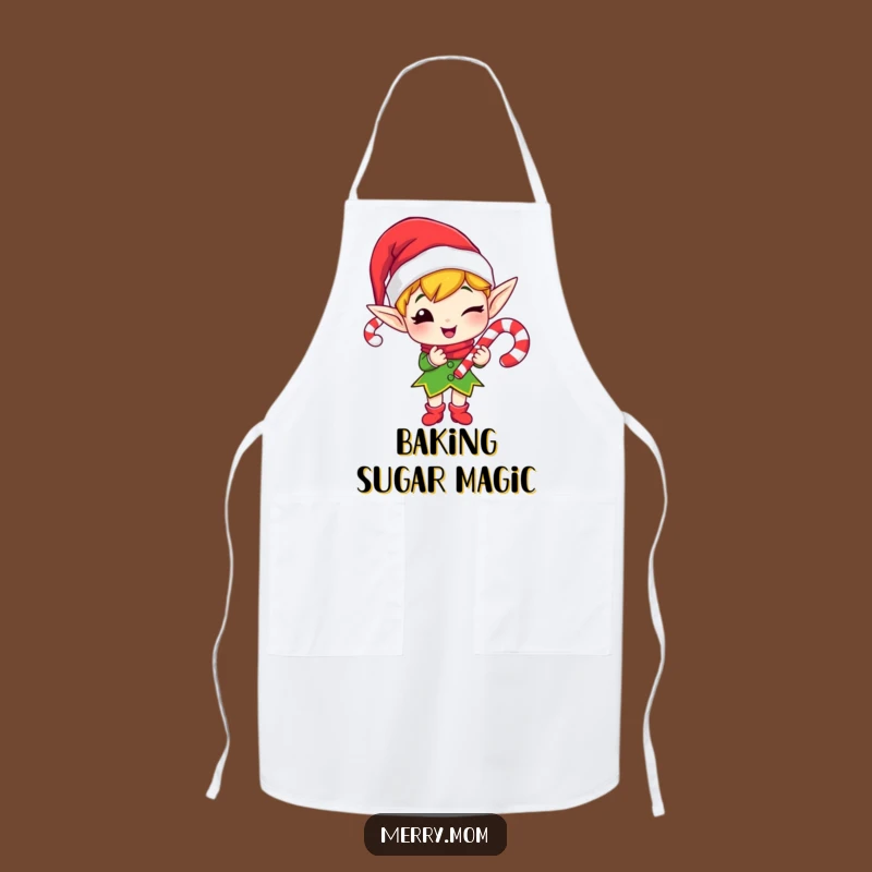 Funny Elf Winking Apron - Hilarious Kitchen Gift for Bakers