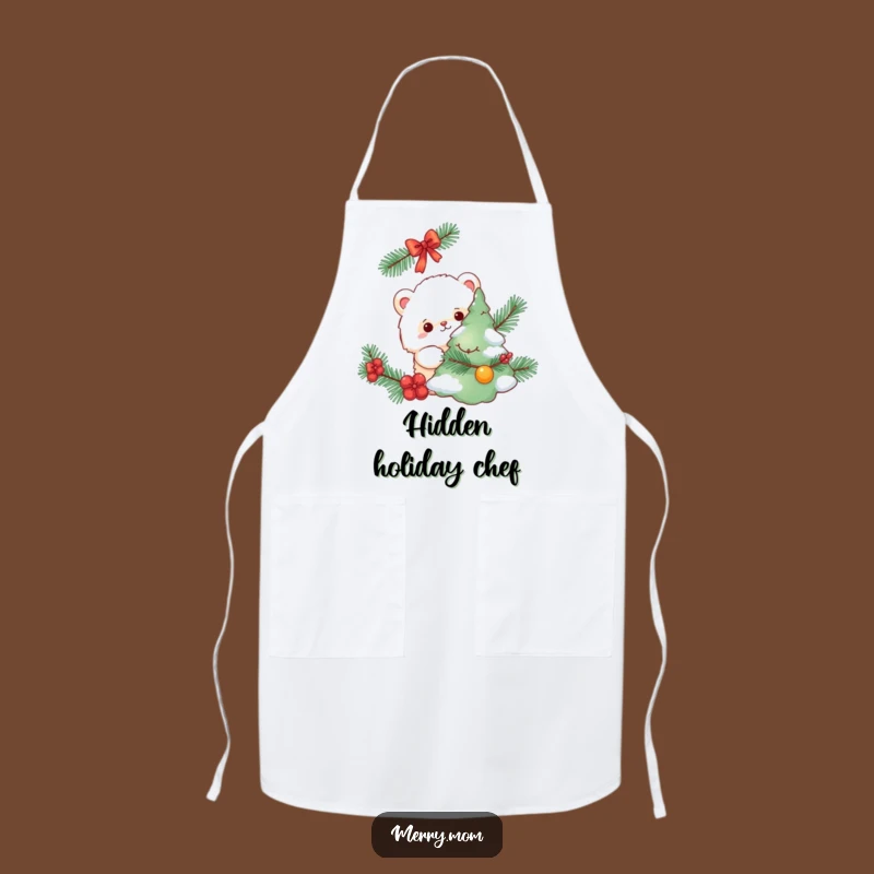 Funny Chef Fluffy Creature Apron - Holiday Hide-and-Seek Fun in the Kitchen
