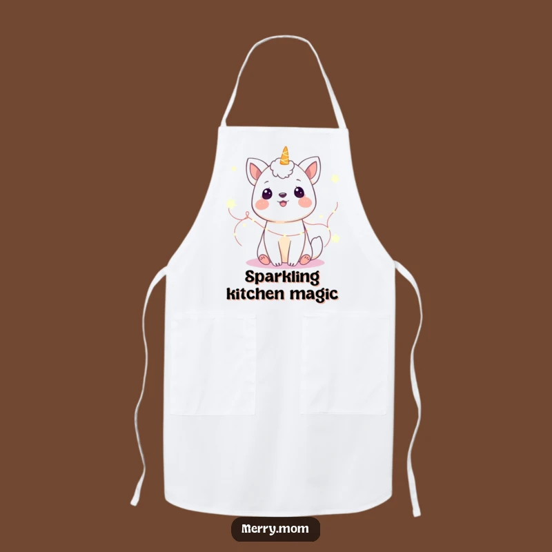 Funny Gleeful Animal Fairy Lights Apron: Magical Kitchen Decor, Whimsical Funny Gift