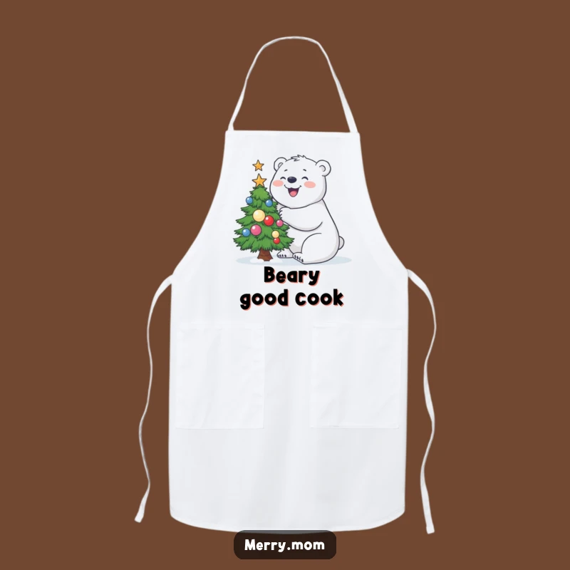 Funny Polar Bear Apron: Building Tree, Kitchen Funny Gift!