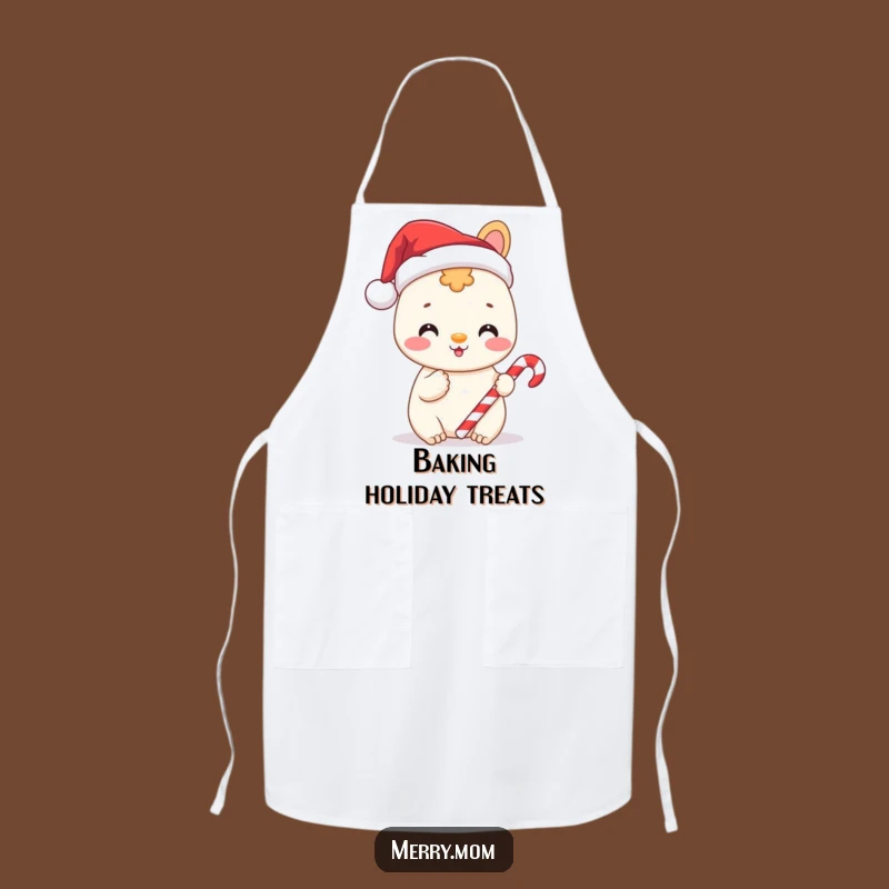 Funny Santa Animal Apron: Cheerful Candy Cane Kitchen Wear, Perfect Funny Gift
