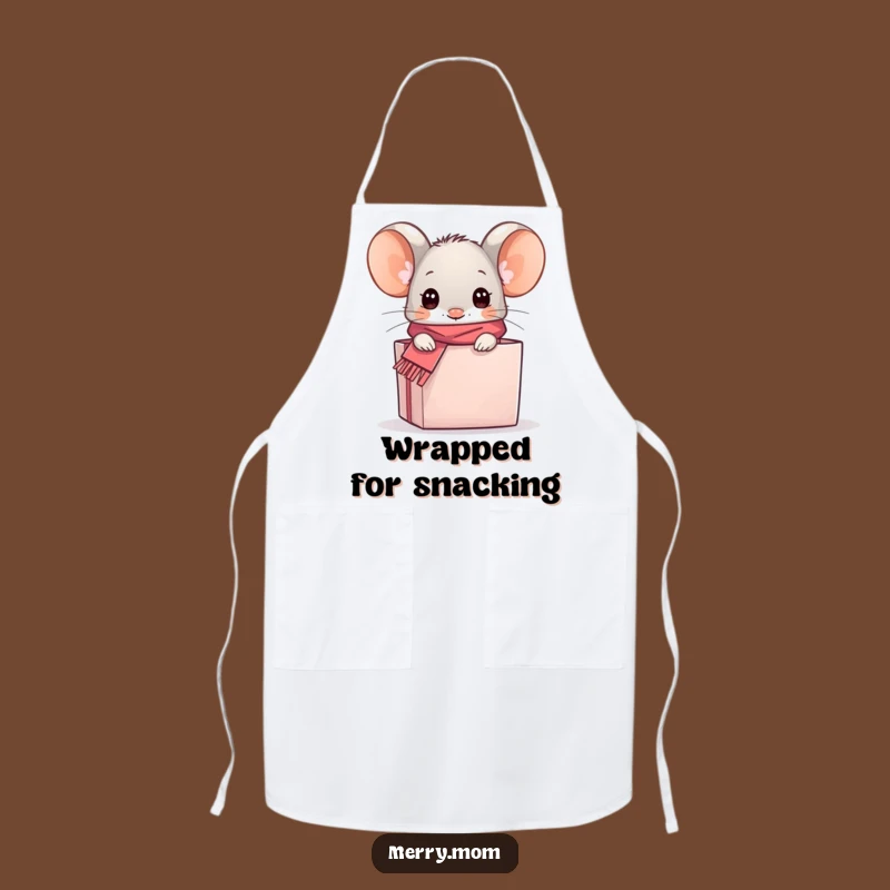 Funny Kawaii Mouse Gift Box Apron - Cute & Humorous Kitchen Essential