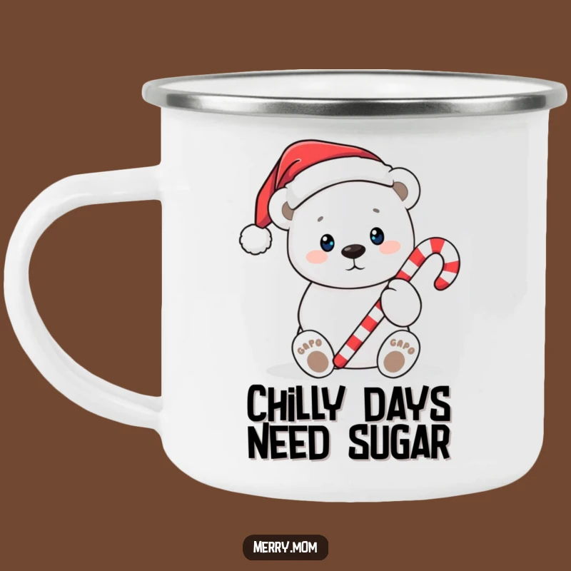 Funny Polar Bear Candy Cane Camping Mug: Durable Outdoor Christmas Drinkware, Epic Funny Gift