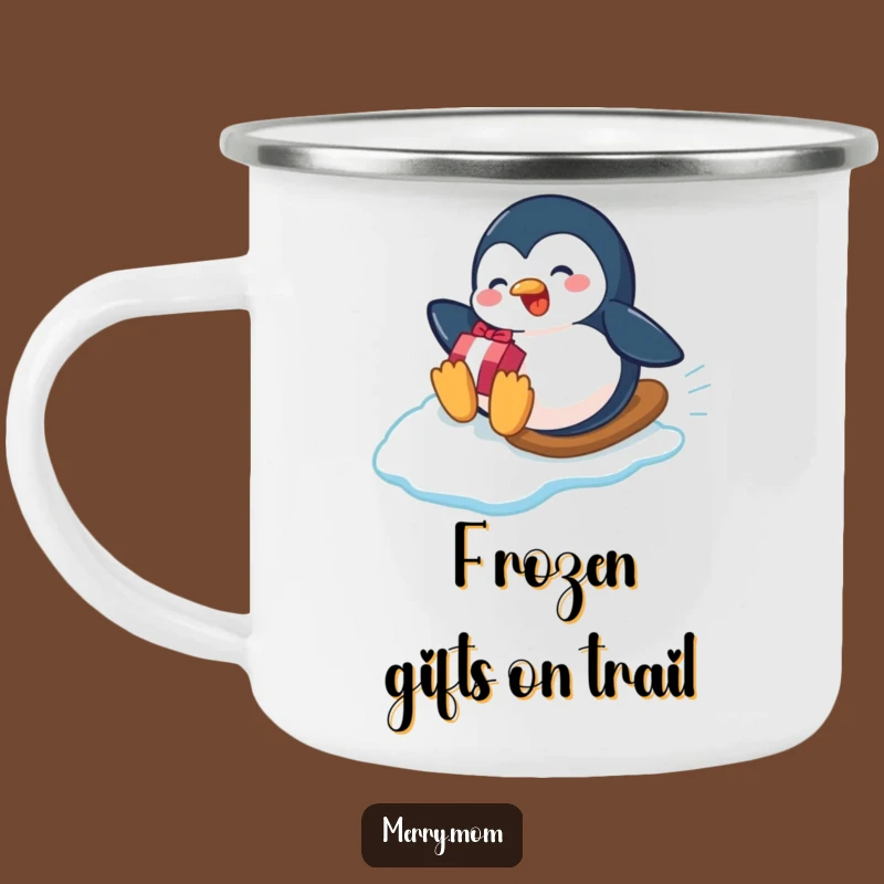 Funny Penguin Gift Slide Camping Mug - Durable Winter Outdoor Mug, Holiday Gift