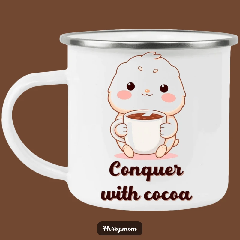 Funny Cozy Creature Camp Mug: Cocoa Design, Great Outdoor Funny Gift