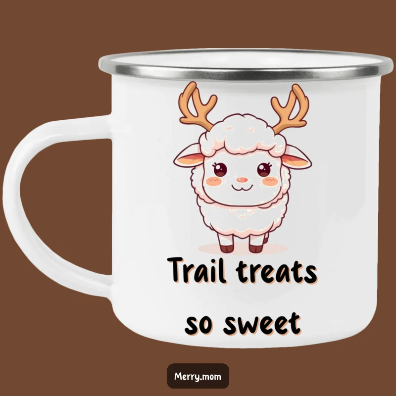 Funny Sheep Antlers Camping Mug: Adventure-Ready Holiday Humor Gift
