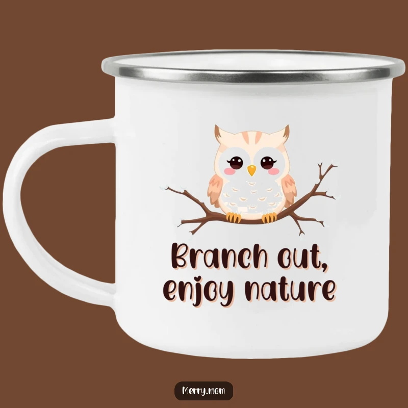 Funny Snowy Owl Camping Mug: Whimsical Winter Outdoor Mug