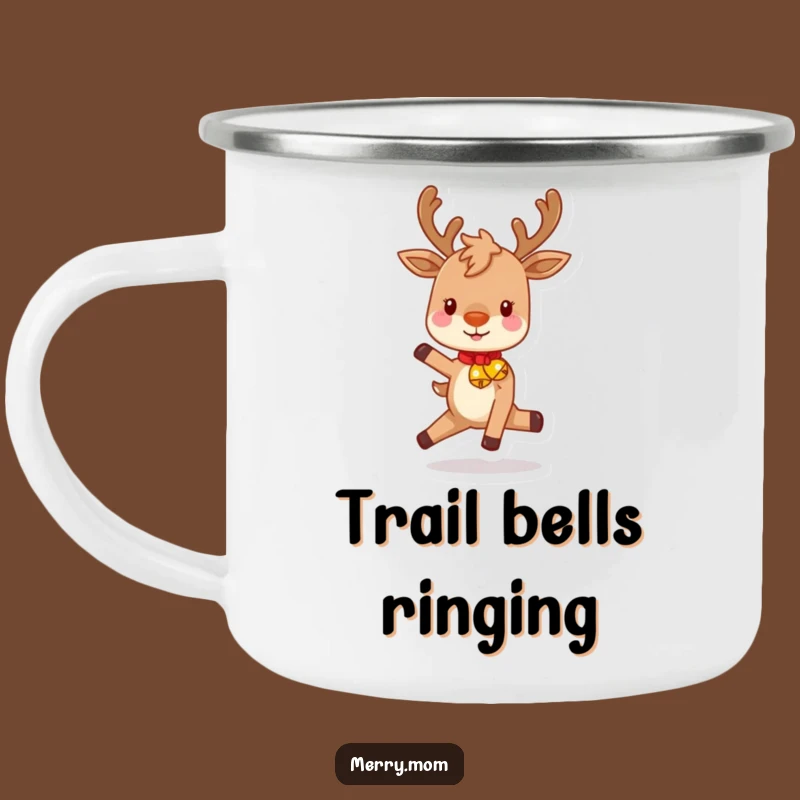Camping Mug: Funny Reindeer Prancing - Festive Sips on Your Adventure!