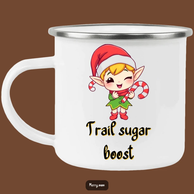 Funny Elf Winking Camping Mug - Durable & Hilarious Outdoor Gift
