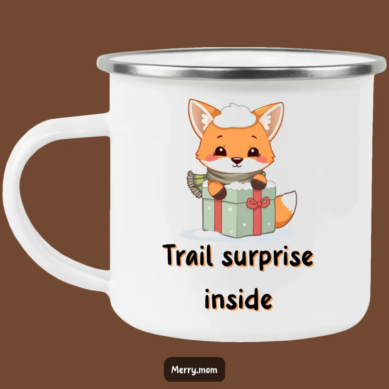 Funny Fox Scarf Camping Mug: Playful Sips for Winter Adventures
