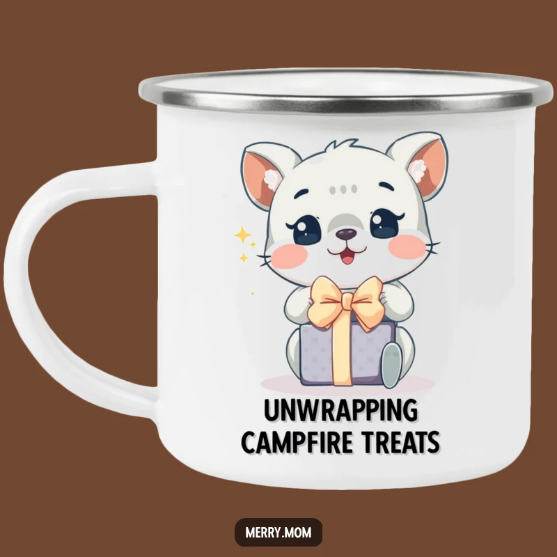 Funny Excited Animal Camping Mug: Outdoor Sparkle & Gift Unwrapping Fun, Holiday Gift