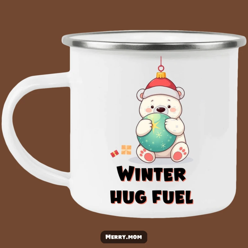 Funny Kawaii Polar Bear Camping Mug: Festive Ornament Hug Drinkware