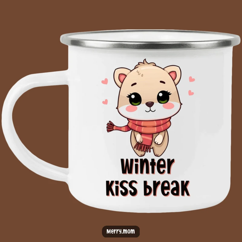 Festive Animal Kiss Camping Mug: Durable Cheer, Humorous Outdoor Gift