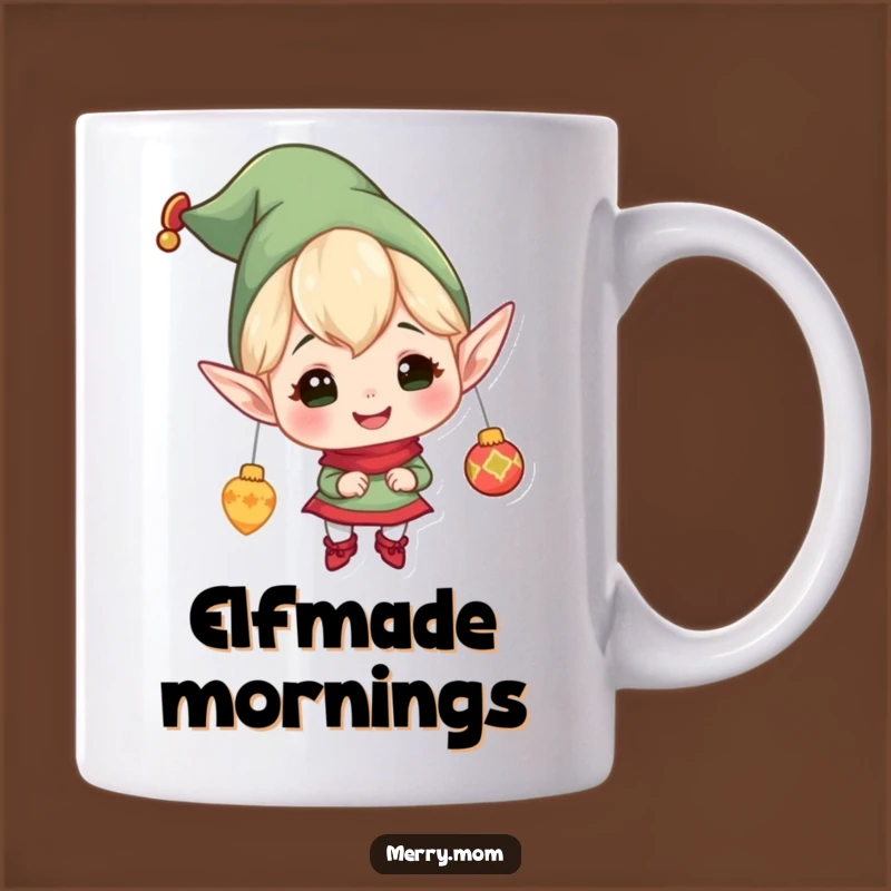 Funny Elf Hanging Ornaments Mug: Cheerful Decorating Fun - Perfect Holiday Gift!