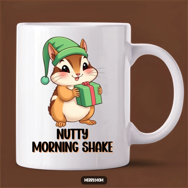 Funny Chipmunk Elf Mug - Playful Present Shaker Holiday Gift