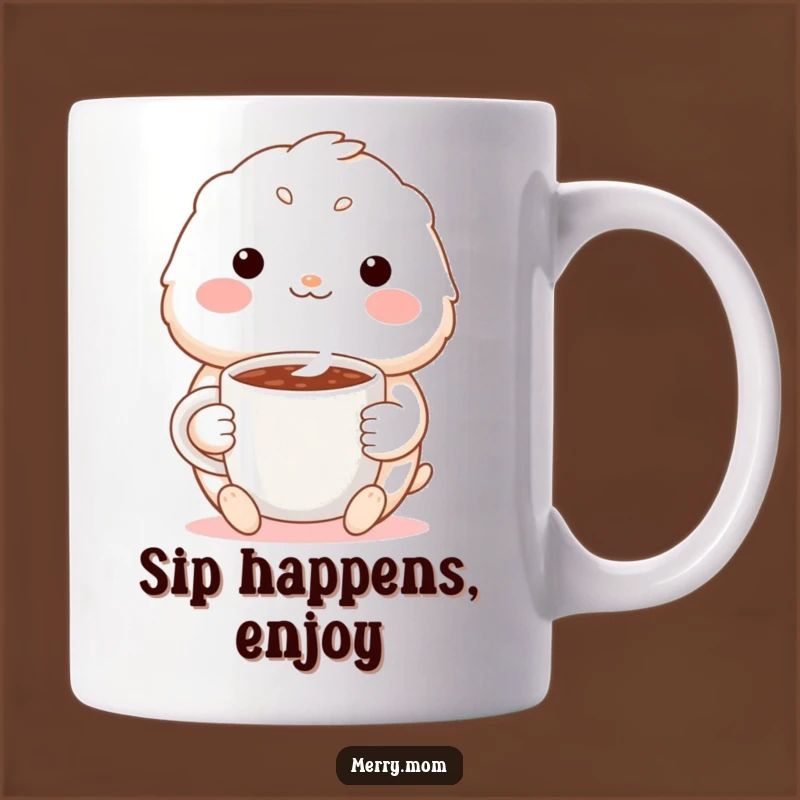Funny Cozy Creature Cocoa Mug: Warm Smile Design, Perfect Relaxation Funny Gift