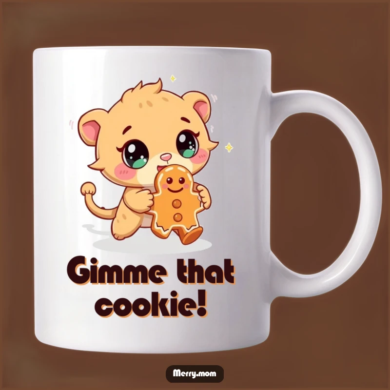 Funny Creature Cookie Chase Mug: Sparkling Eyes Design, Hilarious Funny Gift