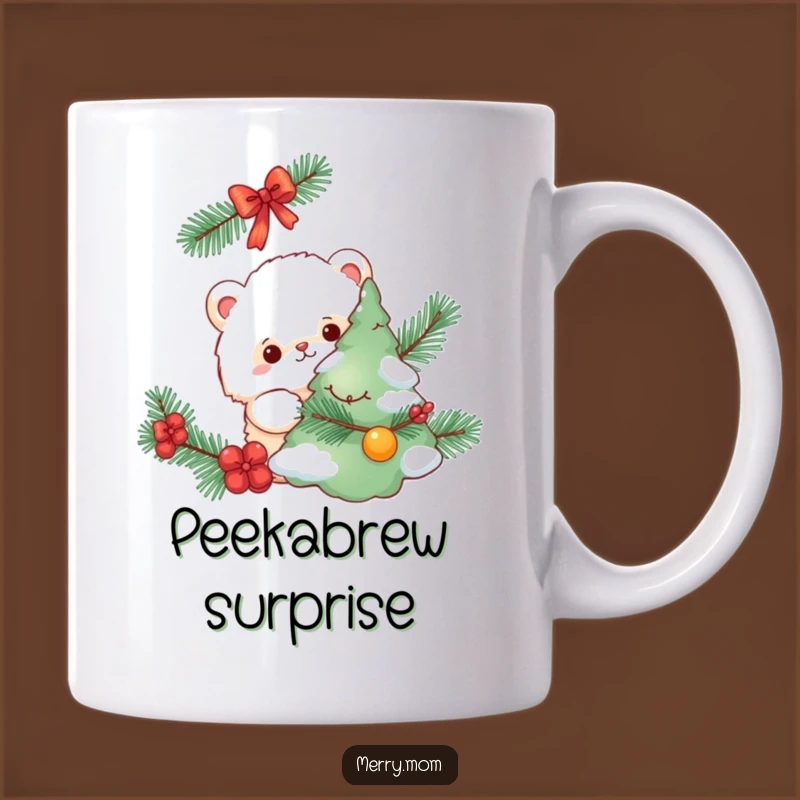Funny Fluffy Creature Mug - Peek-a-Boo Hide-and-Seek Fun