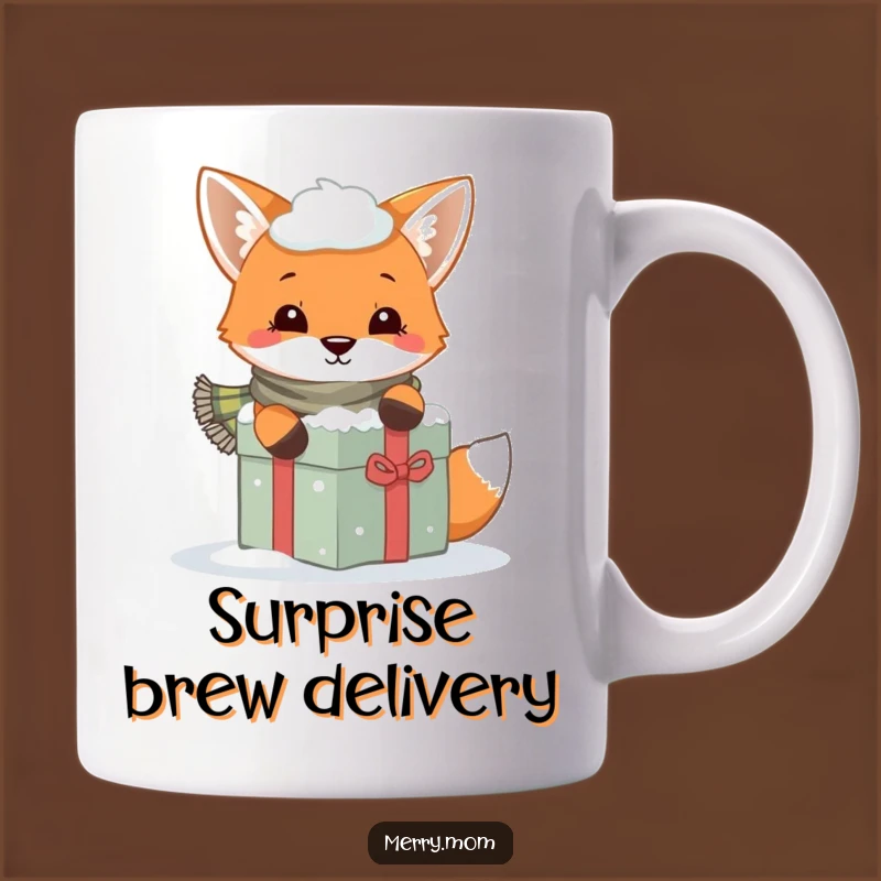 Funny Fox Scarf Gift Mug: Playful Winter Surprise Gift for Coffee Lovers