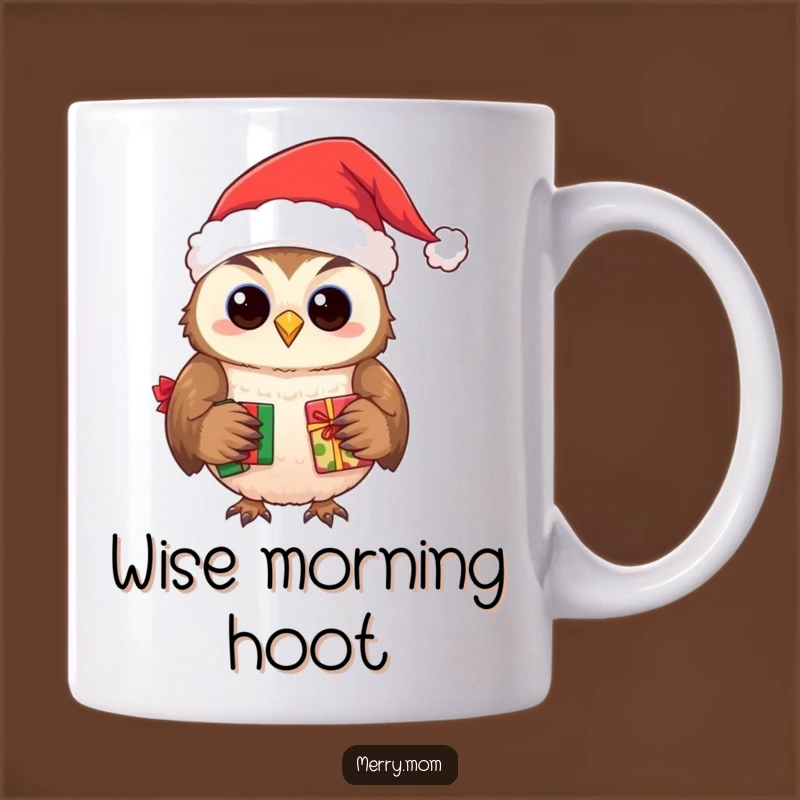 Funny Owl Santa Mug - Present Delivering Holiday Gift
