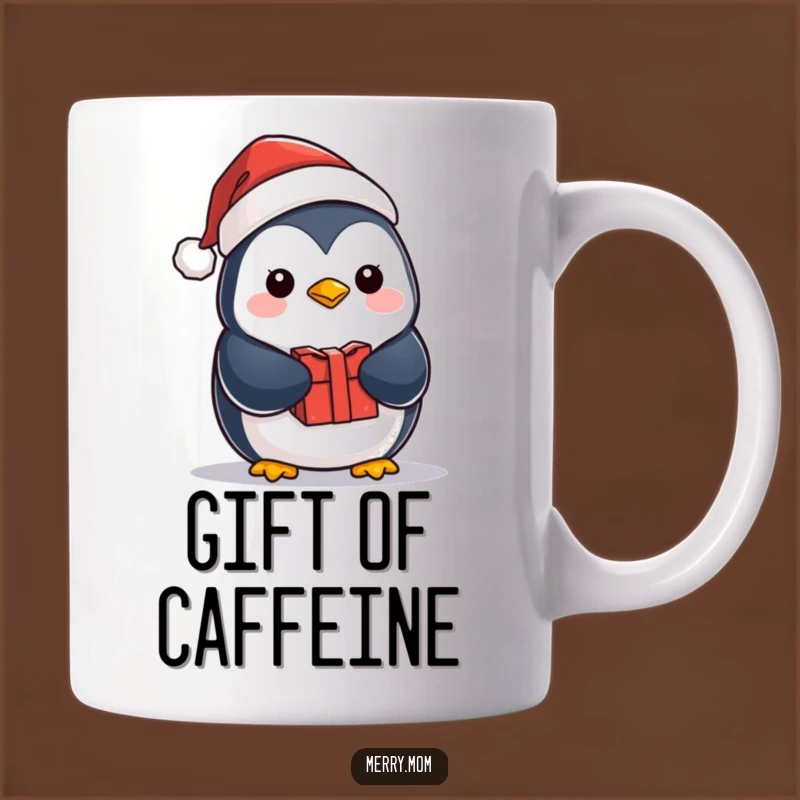 Funny Kawaii Penguin Santa Hat Mug: Adorable Gift Holding Christmas Cheer