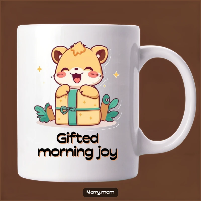 Happy Animal Gift Mug: Exciting Unwrap, Joyful Surprise, Perfect Funny Gift