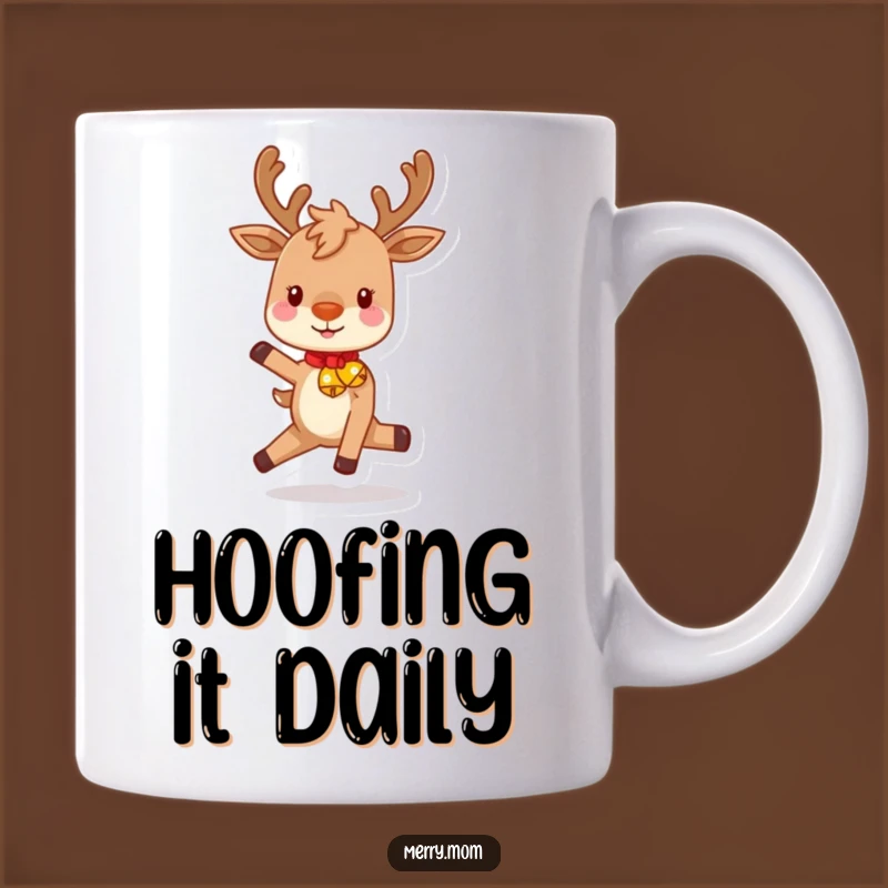 Funny Reindeer Prancing Mug: Festive Cheer and Rosy Cheeks - Perfect Holiday Gift!
