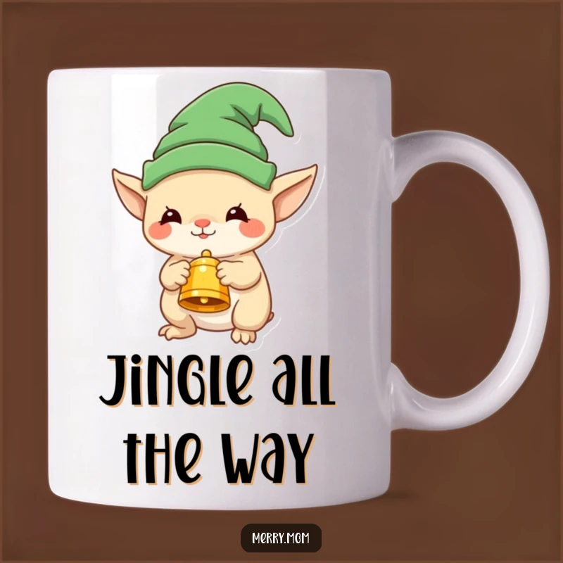 Funny Elf Creature Festive Bell Mug - Perfect Whimsical Holiday Gift