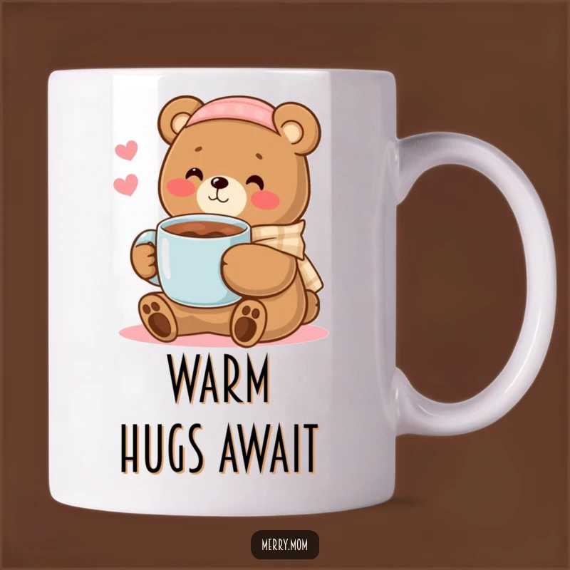 Kawaii Bear Mom Cocoa Mug - Cozy Comforting Drink & Gift Idea