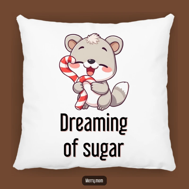 Comfy Funny Animal Pillow - Sweet Dreams with Candy Cane Winks