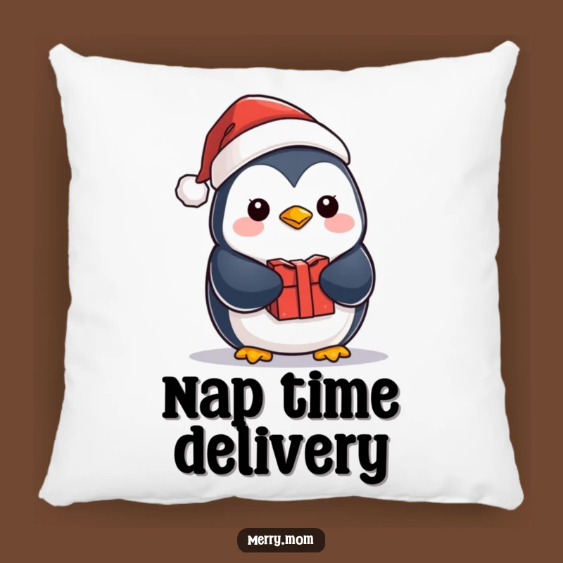 Cozy Funny Kawaii Penguin Pillow: Santa Hat & Gift Comfort Decor