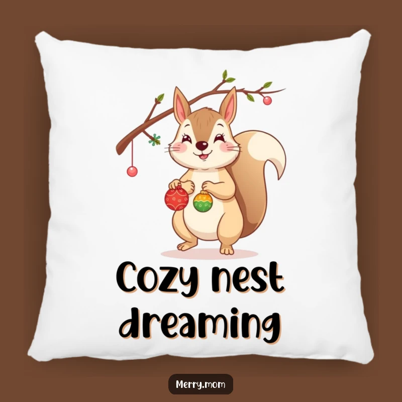 Cute Funny Squirrel Pillow: Decorating Branch, Comfy Funny Gift!