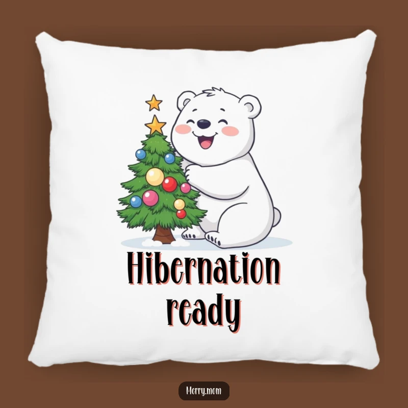 Cute Funny Polar Bear Pillow: Building Tree, Comfy Funny Gift!