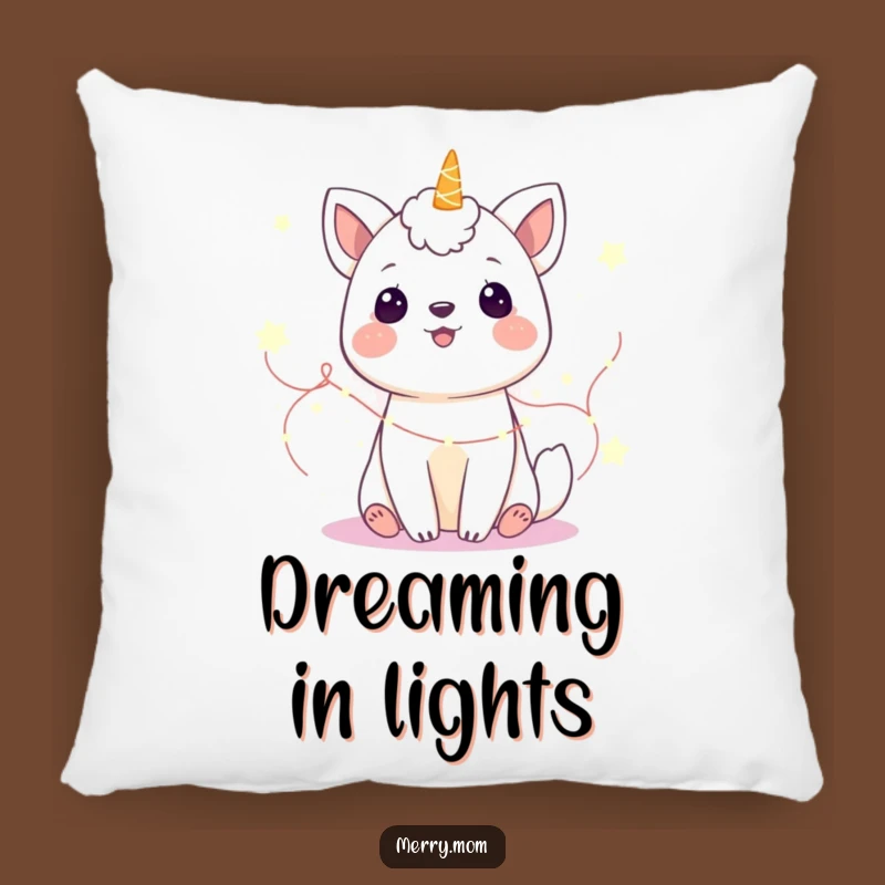 Funny Gleeful Animal Fairy Lights Pillow: Cozy Magical Cushion, Delightful Funny Gift