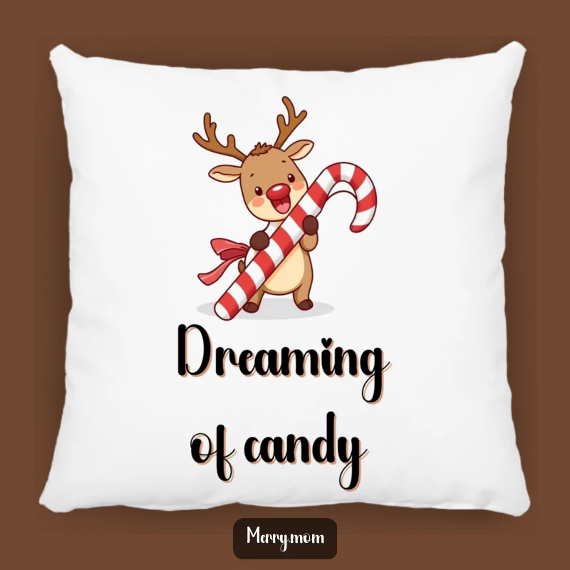 Funny Kawaii Reindeer Pillow: Cozy Candy Cane Comfort, Great Funny Gift