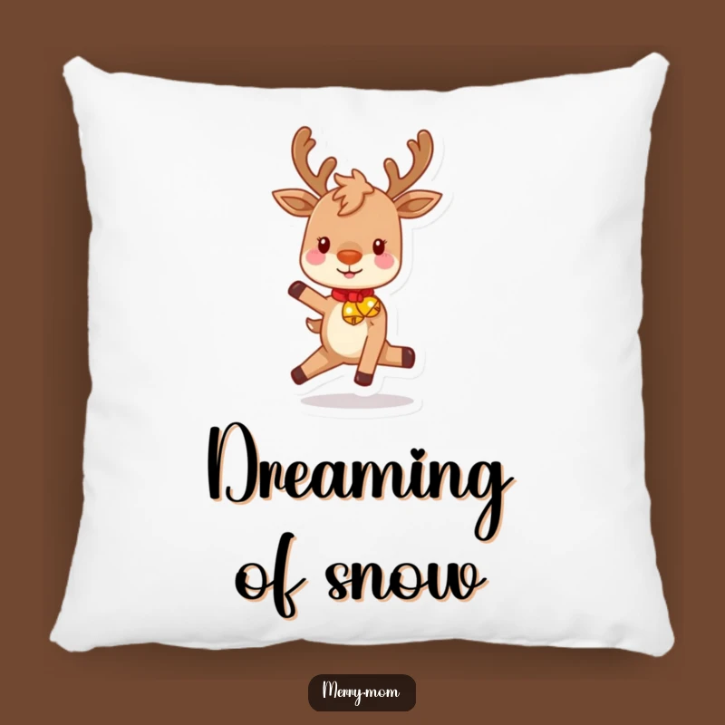 Pillow: Funny Reindeer Prancing - Cozy Holiday Comfort with Festive Charm!