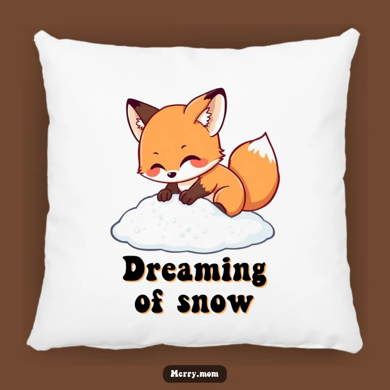 Kawaii Fox Snow Dig Pillow - Cozy & Cute Winter Accent