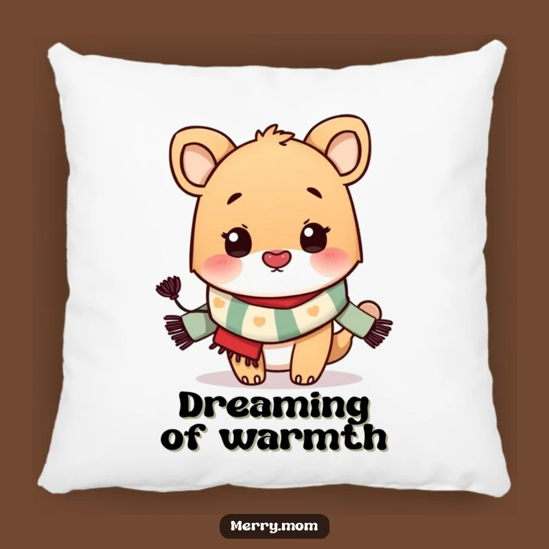 Funny Animal Kiss Pillow: Cozy Festive Scarf Cushion, Adorable Funny Gift for Decor