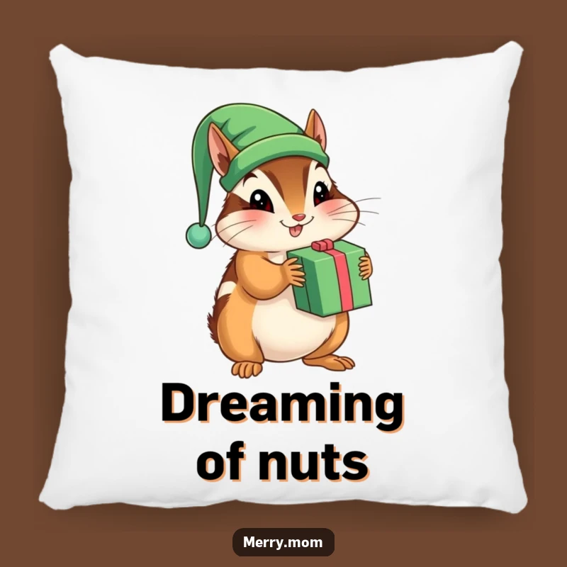 Funny Chipmunk Elf Pillow - Cozy & Playful Holiday Accent