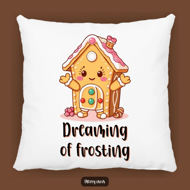 Funny Dancing Gingerbread House Pillow for Cozy Holiday Snuggles