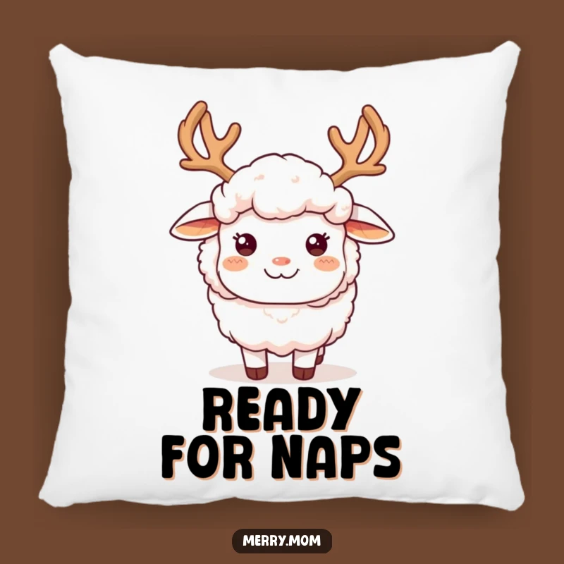 Funny Sheep Antlers Pillow: Cozy Comfort with Hilarious Holiday Sheep Design Gift