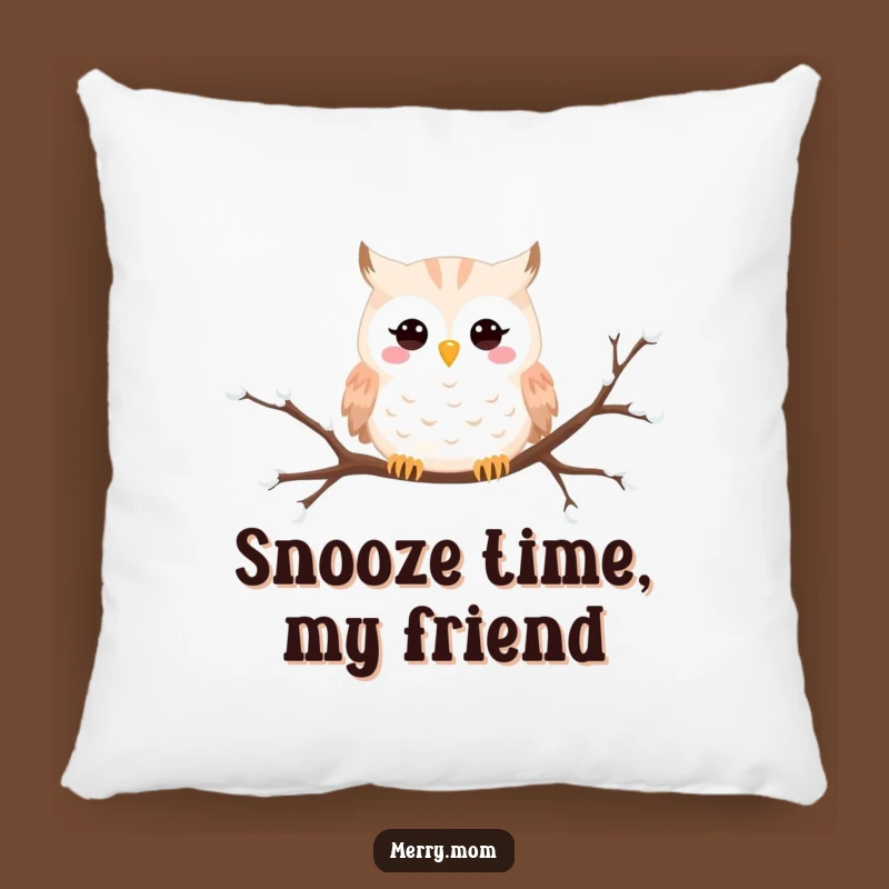 Funny Snowy Owl Pillow: Cozy and Whimsical Winter Accent Pillow
