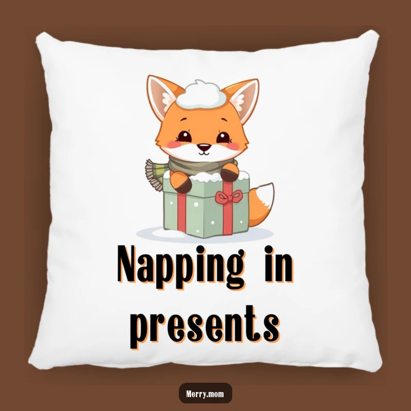 Funny Fox Scarf Gift Pillow: Cozy Comfort with Playful Charm