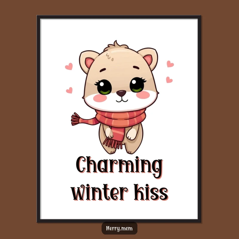 Festive Animal Kiss Digital Art: High-Res Cheer, Instant Humorous Gift