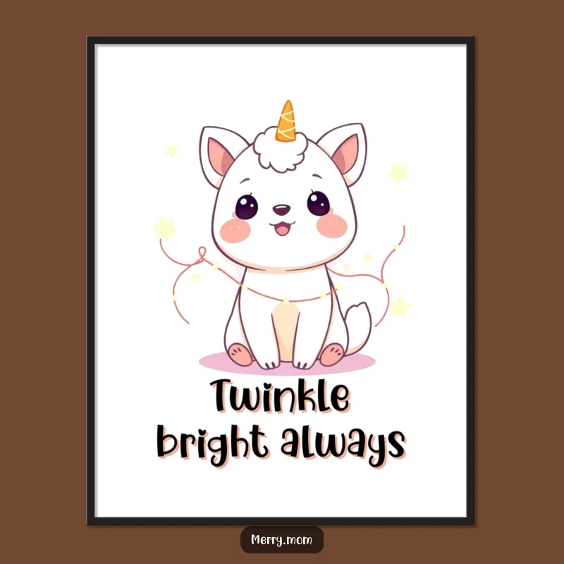 Funny Gleeful Animal Fairy Lights Digital Art: Magical Printable, Enchanting Funny Gift