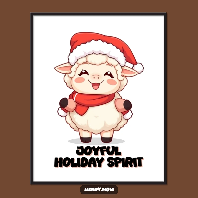Funny Sheep Mrs. Claus Digital Art - Instant Joyful Holiday Decor