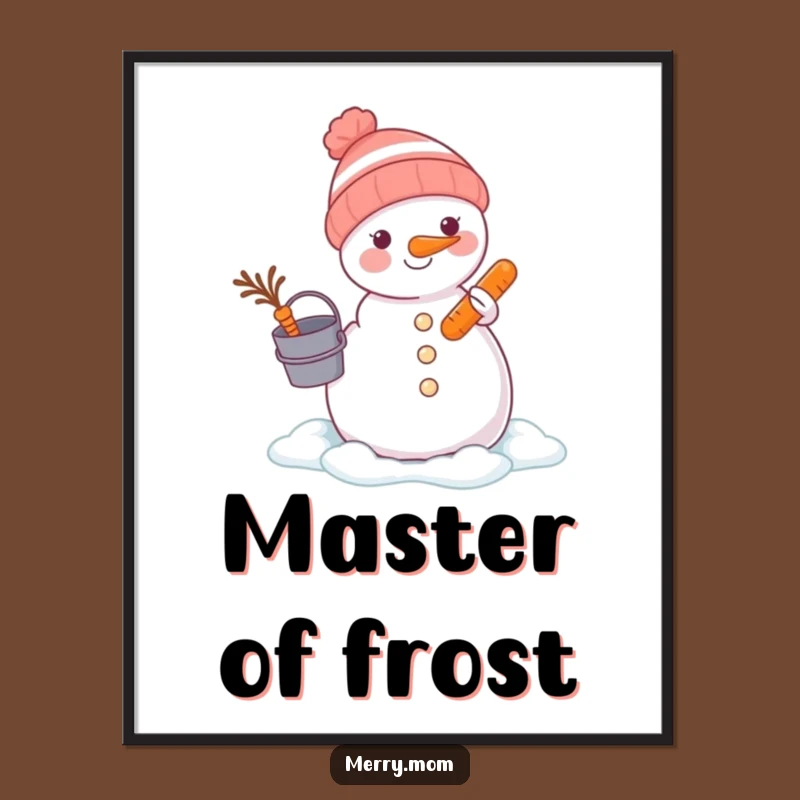 Funny Animal Snowman Builder Digital Art - Instant Winter Decor