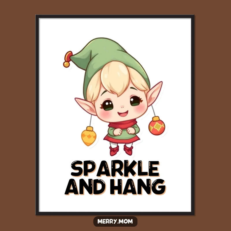 Digital Print: Funny Elf Hanging Ornaments - Instant Festive Decor!